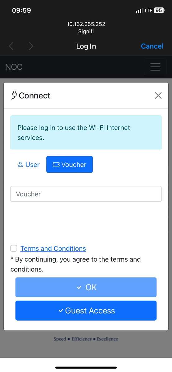 Wi-Fi Captive Portal - Voucher Code Access